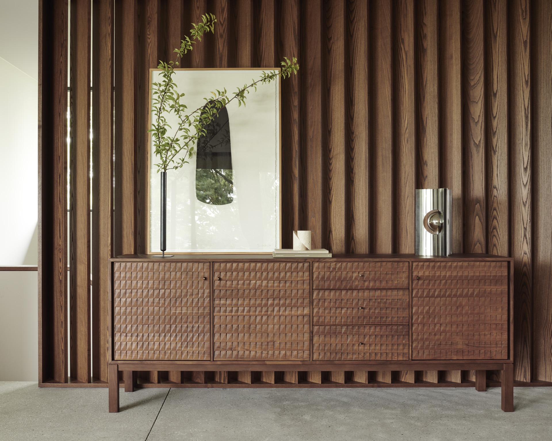 Buffet teck massif 3 portes, 3 tiroirs - modèle Sono – Image 2